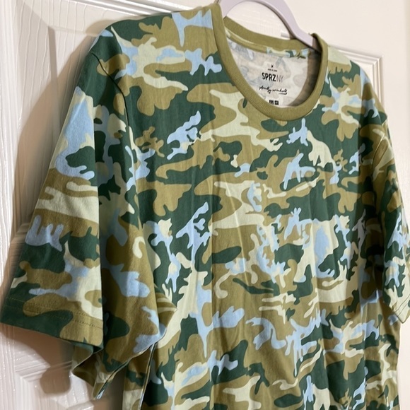 𝅺uniqlo Camo SS Tee - Blue/Cream/Tan/Brown - M - Picture 4 of 7